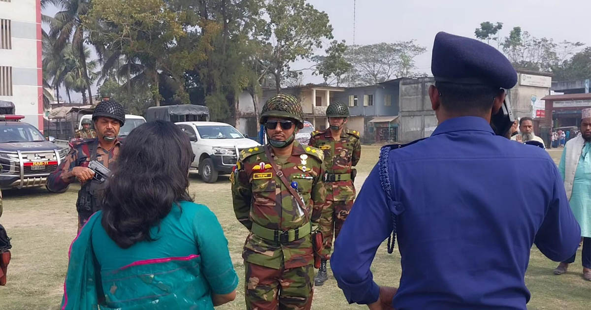 চাটখিলে যৌথ বাহিনীর নির্বাচনী মহড়া অনুষ্ঠিত
